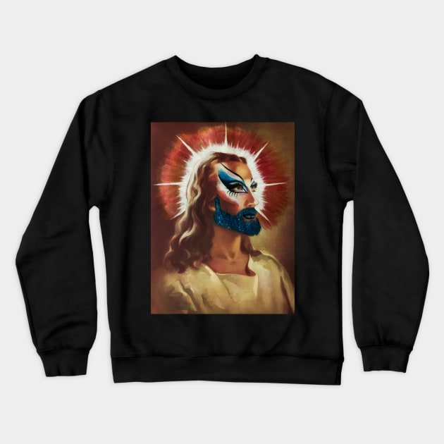 The Higher the Eyebrow Arch, The Closer to God Crewneck Sweatshirt by Petty Indecencies